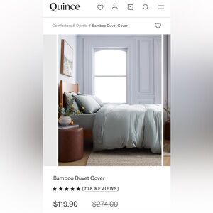 Quince Bamboo Duvet Cover - Eucalyptus
